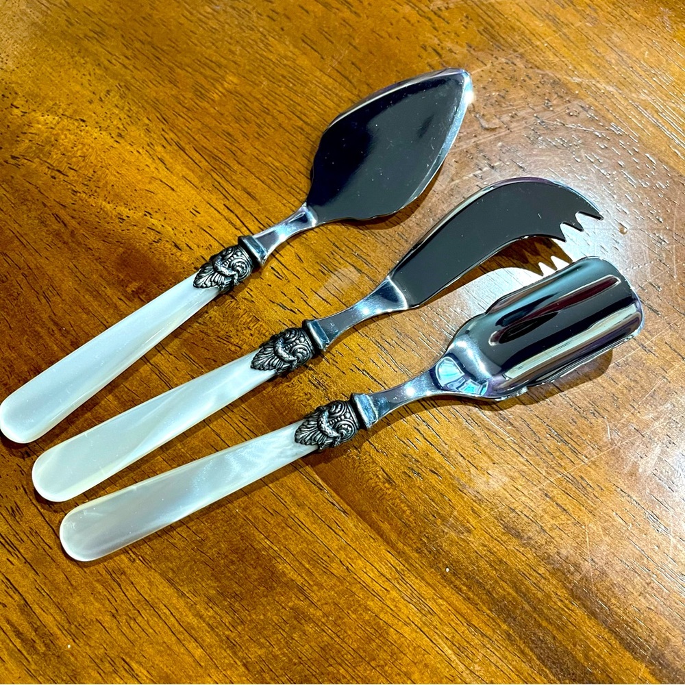 Eme made in Italy stainless steel cheese knife set butter cutter slicer & fork
